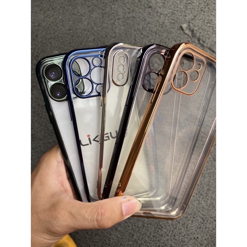 Ốp lưng LikGus viền màu iPhone 12/ 12 Pro/ 12 Pro Max bảo vệ camera lưng trong siêu đẹp