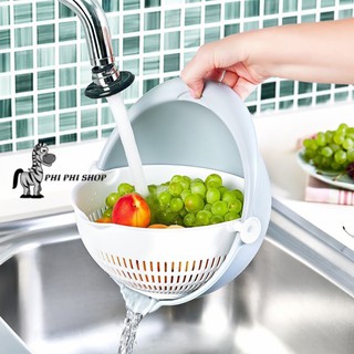 Bộ thau rổ xoay đa năng Lock&Lock Hobby Life dùng vo gạo rửa trái cây THB605