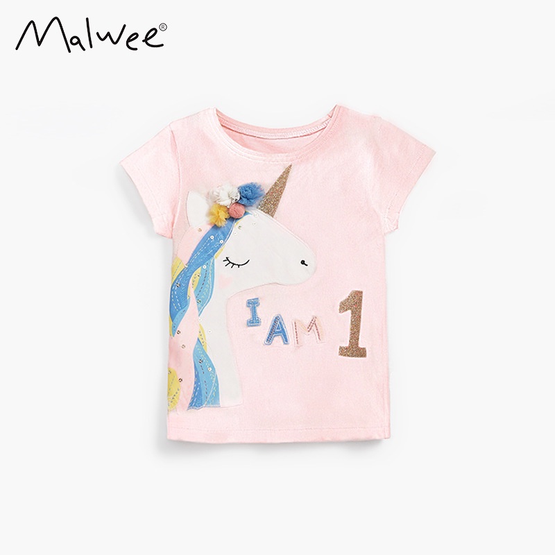 (MớI) Áo Thun NgắN Tay HìNh NgựA Unicorn Cho Bé GáI 2022