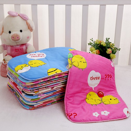 Tấm lót xe đẩy em bé vải cotton 3 lớp có thể giặt sạch cho bé sơ sinh