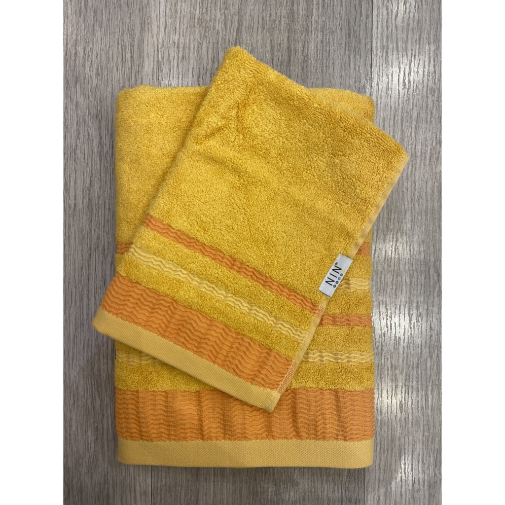 Bộ 3 Khăn sợi tre Bamboo NIN House - Yellow mềm mại sau nhiều lần giặt