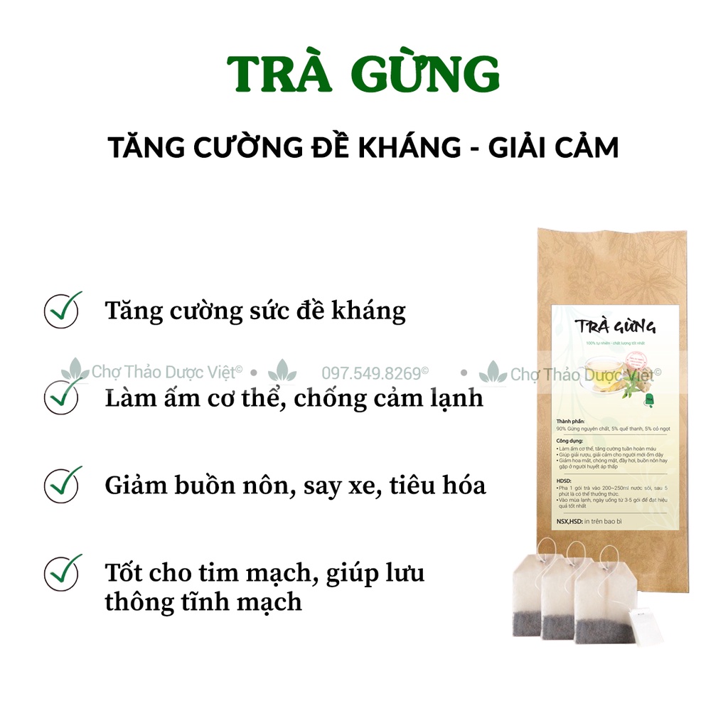 Trà gừng túi lọc  - Chợ Thảo Dược Việt