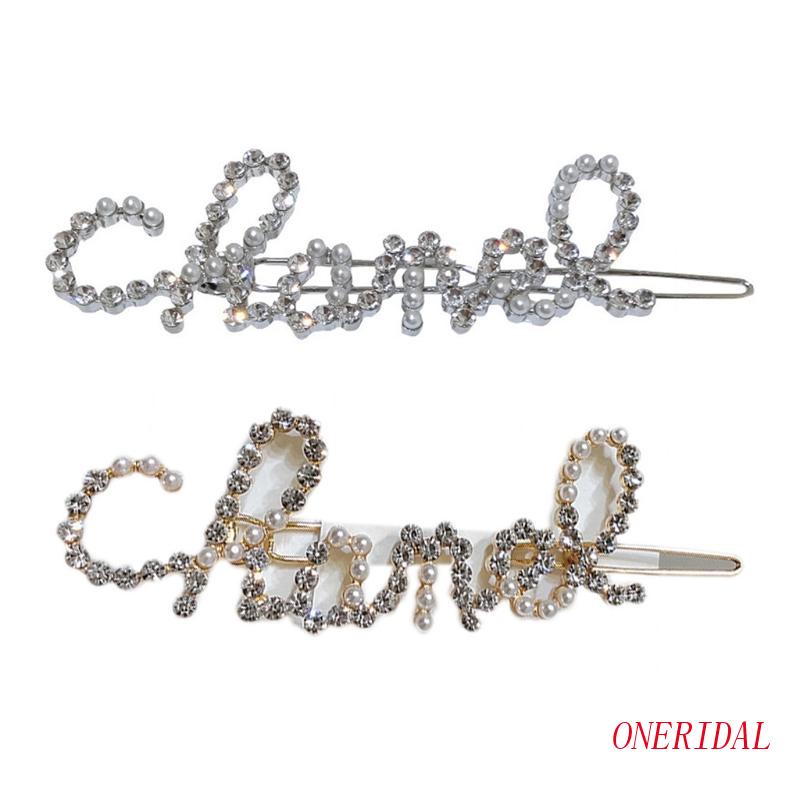 Kẹp Tóc Kim Loại Chống Trượt Đính Hạt Ngọc Trai Giả In Chữ ONERI Cho Nữ