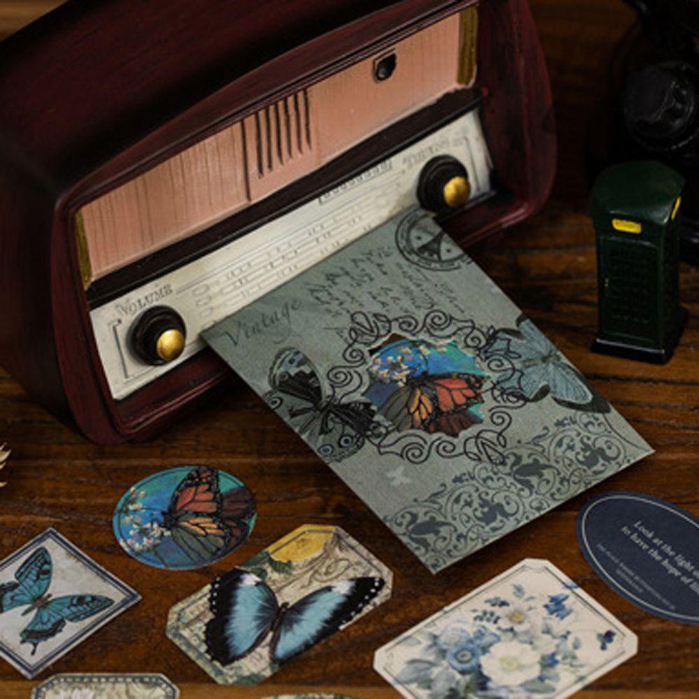 Bộ 40 Miếng Dán Trang Trí Sổ Tay / Nhật Ký / Sổ Tay Phong Cách Retro Độc Đáo DIY