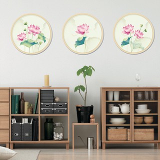 Miếng Dán Tường Hình Hoa Sen Kiểu Trung Quốc , Dễ Chùi Rửa