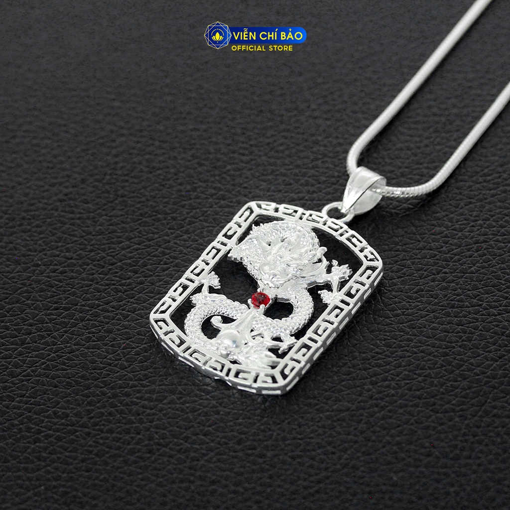Mặt dây chuyền hình rồng chữ nhật mới chất liệu bạc 925 thời trang phụ kiện trang sức Viễn Chí Bảo M300303