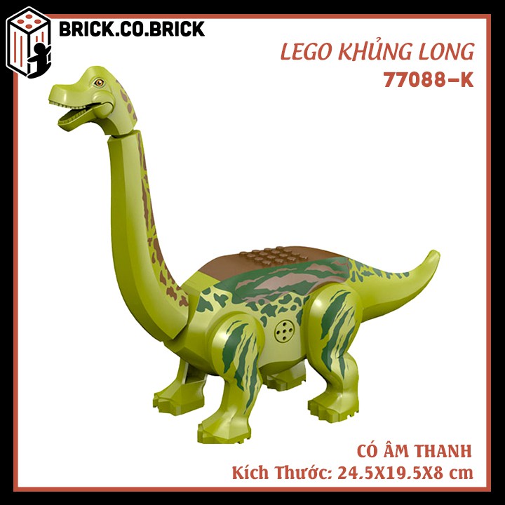 Mô Hình Khủng Long Đồ Chơi Lắp Ráp Lego Khủng Long Dinosaur T Rex Jurassic Park Loại To- MỚI NHẤT (Ấm Thanh + Đèn) 77088