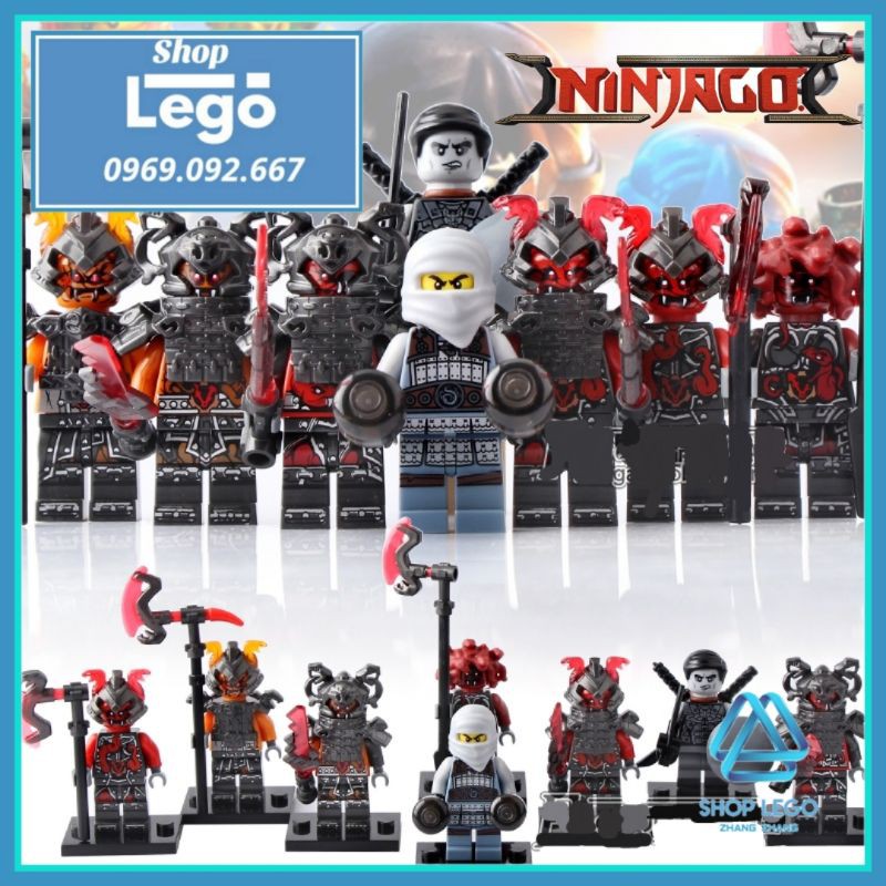Xếp hình Ninjago Shadow - Ash - Slackjaw - Blunck - Rivett - Vermin - Raggmunk - Machia Lego Minifigures POGO PG8055