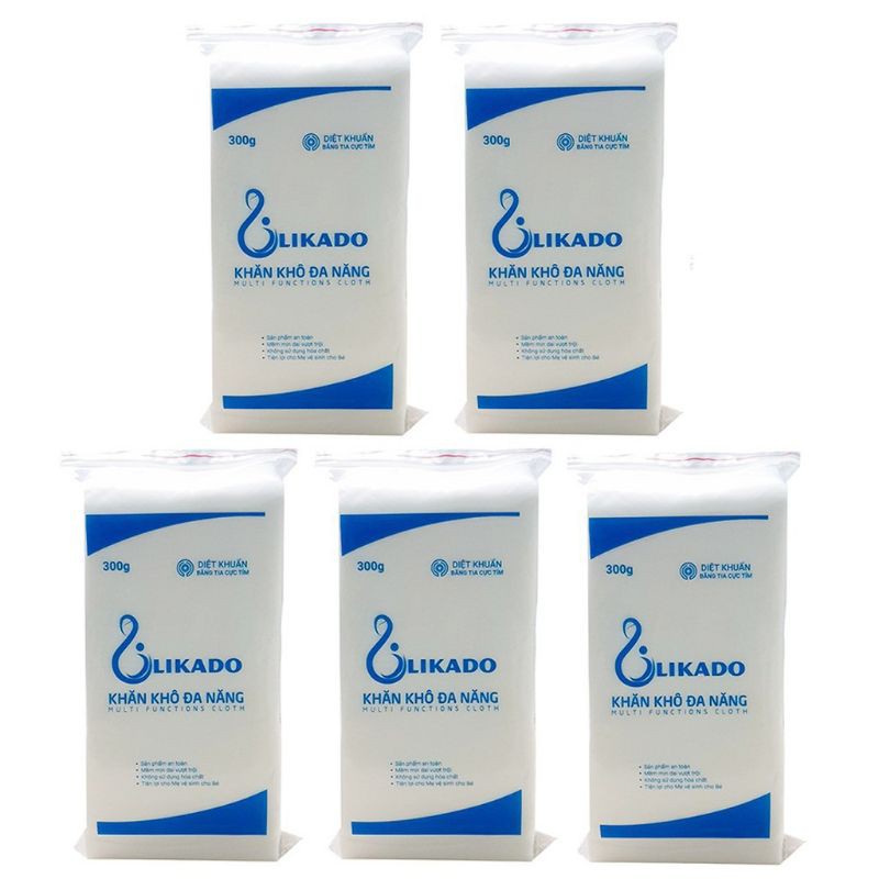 Combo 5 bịch Khăn vải khô đa năng Likado loại 300g