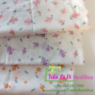 V275🌈vải twill hoạ tiết hoa may đồ cho doll, obitsu/ diy, handmade, quilting..