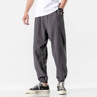 Quần Baggy Cotton Linen Phong Cách Nhật Bản Cho Nam