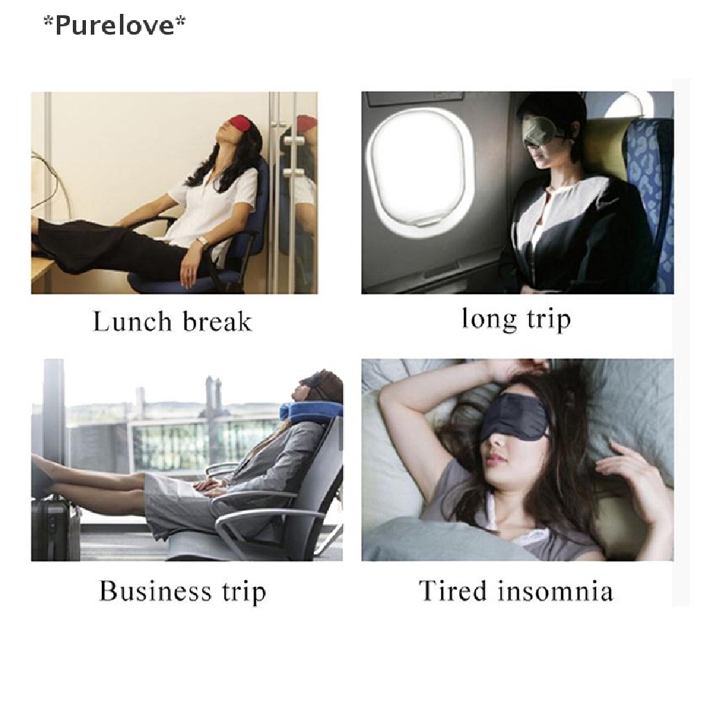 Purelove Miếng Che Mắt Ngủ Lụa Hai Mặt Màu Trơn Chống Bọng Mắt