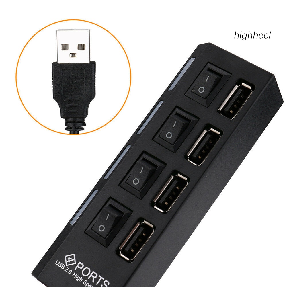 Hub Chia 4 Cổng Usb 2.0 Tốc Độ Cao Có Công Tắc On / Off Cho Máy Tính / Laptop | BigBuy360 - bigbuy360.vn