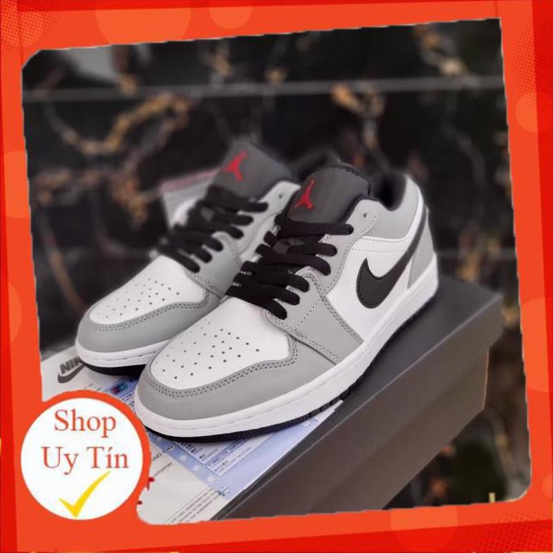 [FREESHIP- BẢO HÀNH 12 THÁNG] GIÀY THỂ THAO NAM NỮ JD XÁM CHỈ ĐỎ THẤP CỔ HOT TREND FULL BOX BILL