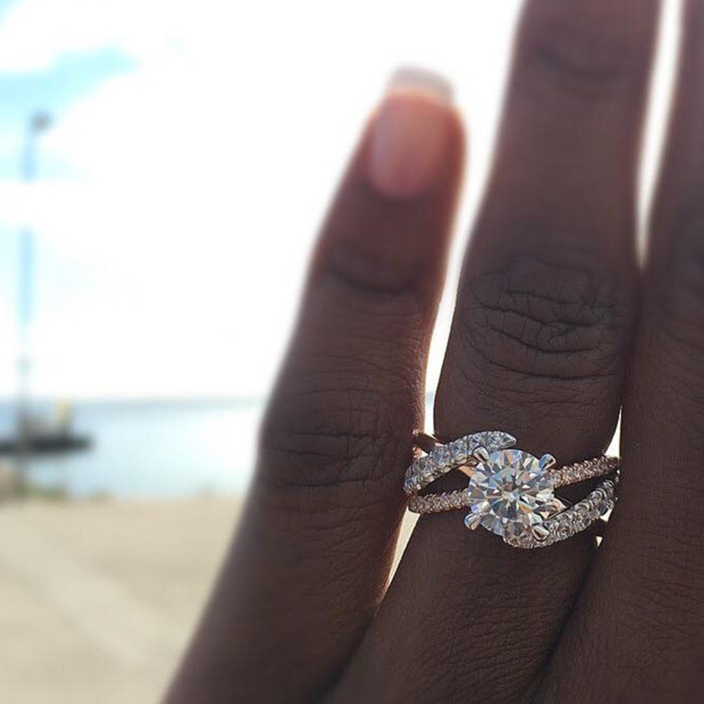Nhẫn Đính Đá Lấp Lánh Phong Cách Hàn Quốc Cho Nữ