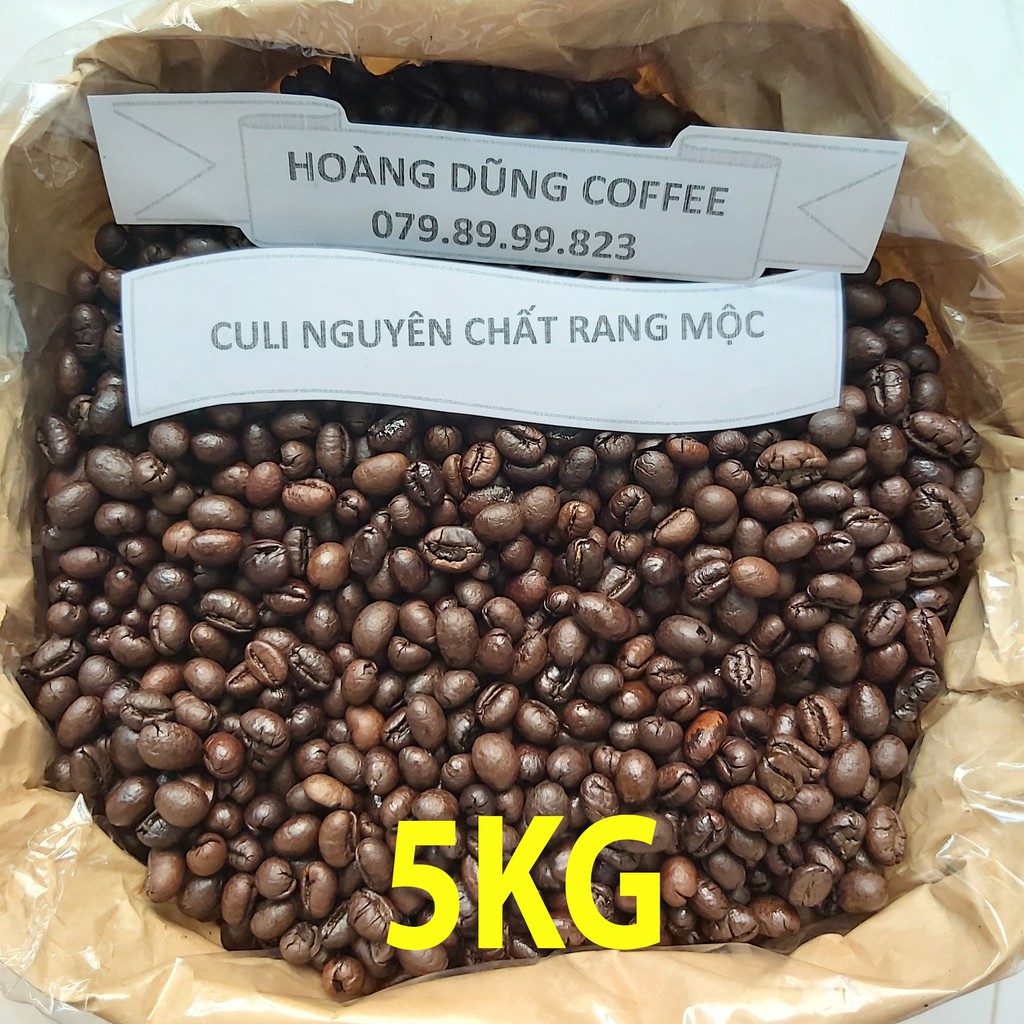 5KG CÀ PHÊ SỈ 40% MỘC CULI - 60% MỘC ROBUSTA - CAFE NGUYÊN CHẤT RANG MỘC - HOÀNG DŨNG COFFEE