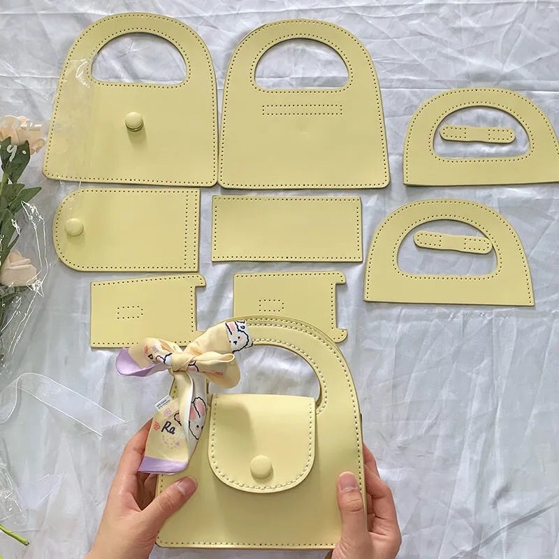 M41_Túi Xách Da PU Vuông DIY Handmade