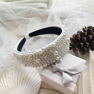 Bờm hạt trai băng đô cô dâu hot trend phụ kiện cưới