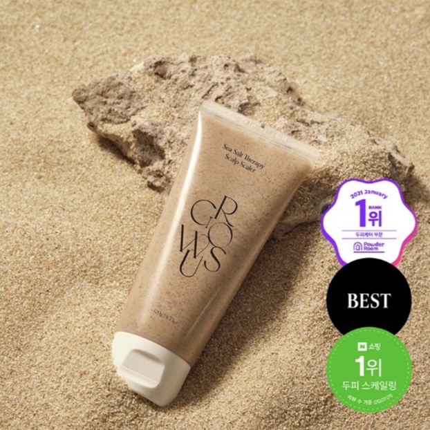 Liệ.u pháp tẩy tế bào chết da đầu với muối biển Growus Sea Salt Therapy Scalp Scaler 250g