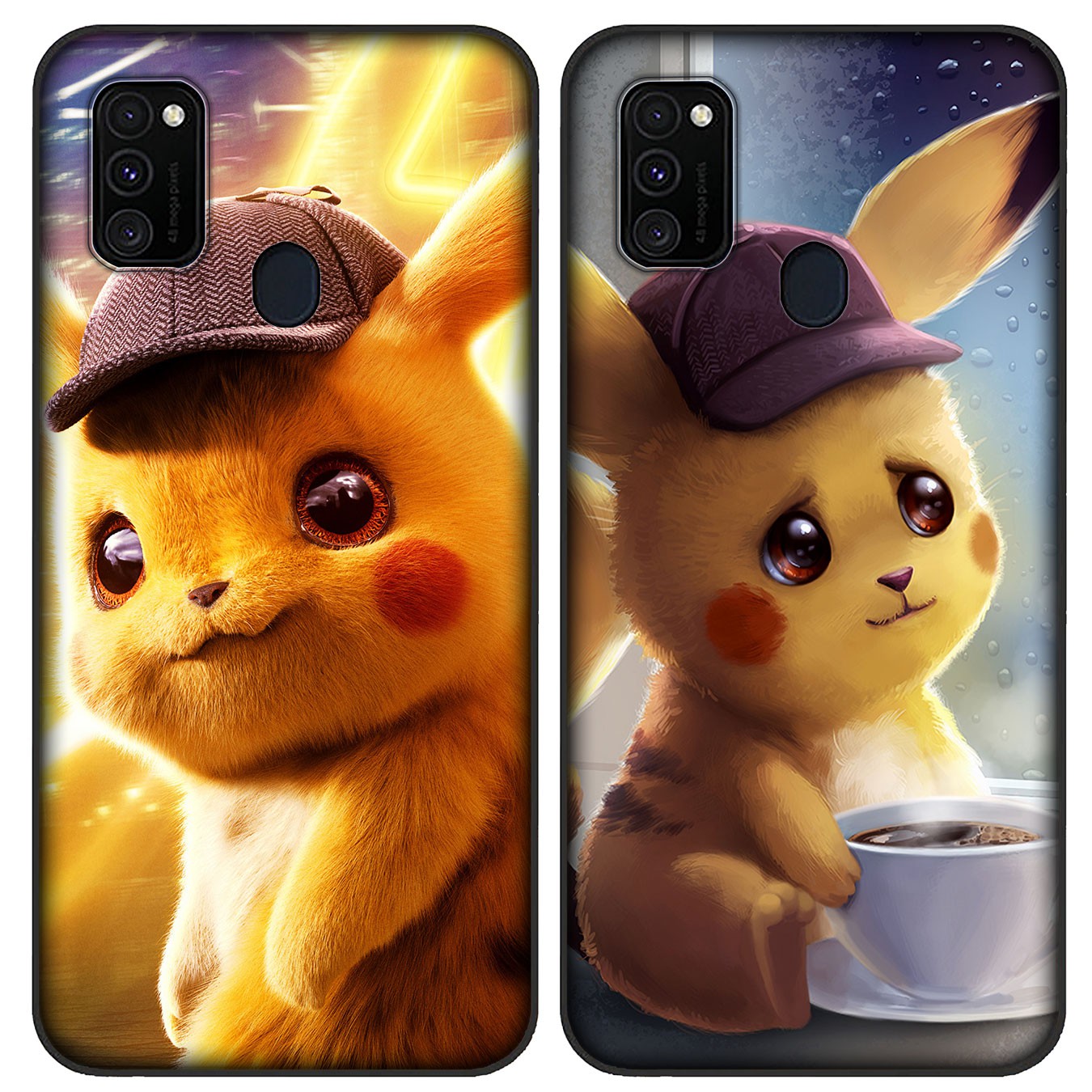 Soft Silicone Samsung Galaxy A9 A8 A7 A6 Plus 2018 S7 Edge M31 A21S Phone Case Pokémon Detective Pikachu cute Casing