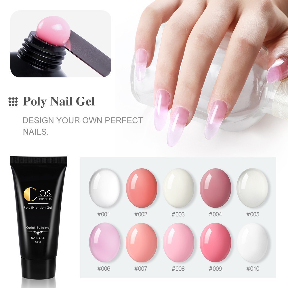1 Hộp Gel Nối Dài Móng Tay COSCELIA 10 Màu 30ml