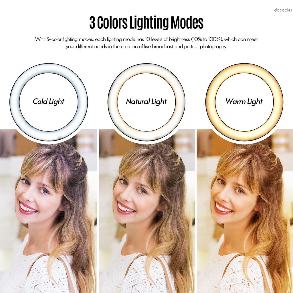 Vòng Đèn Led 8.6 Inch / 22cm Đường Kính 3000-6000k 10 Chế Độ Sáng Có Thể Điều Khiển Từ Xa | BigBuy360 - bigbuy360.vn