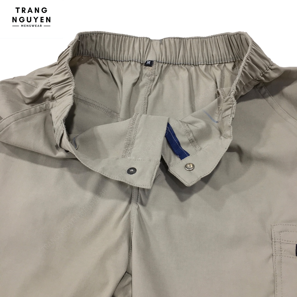 Quần Short Lửng Nam Lưng Thun Dây Kéo Vải Dù Lụa Co Giãn 54-80kg cao cấp