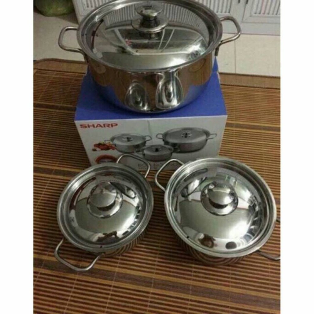 Bộ 3 nồi inox- quà tặng từ sharp