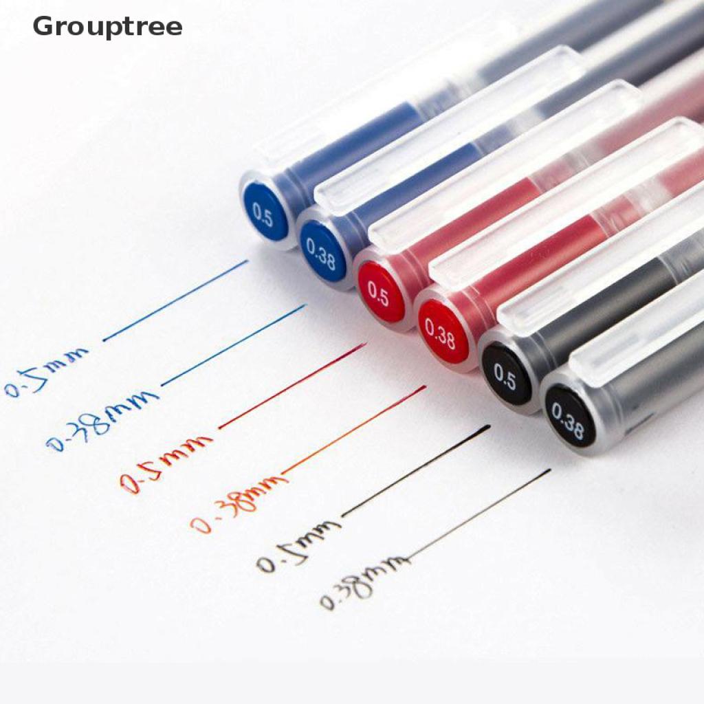 Set 5 Bút Mực Gel Không Độc Hại Ngòi 0.38mm / 0.5mm Muji Moma Nhật Bản Màu Đen / Xanh Dương