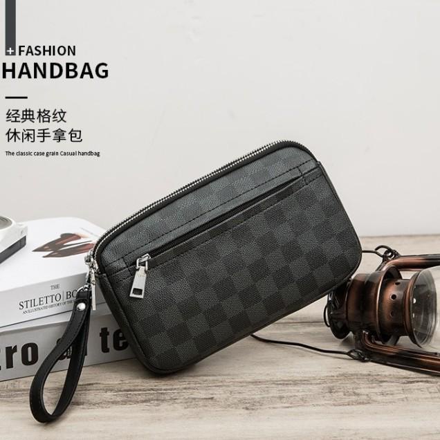 Túi Cầm Tay Bằng Da In Logo Lv Dành Cho Nam Và Nữ