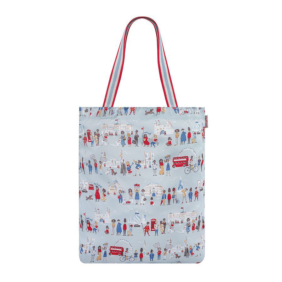 Cath Kidston - Túi Foldaway Tote London People - 930529 - Powder Blue