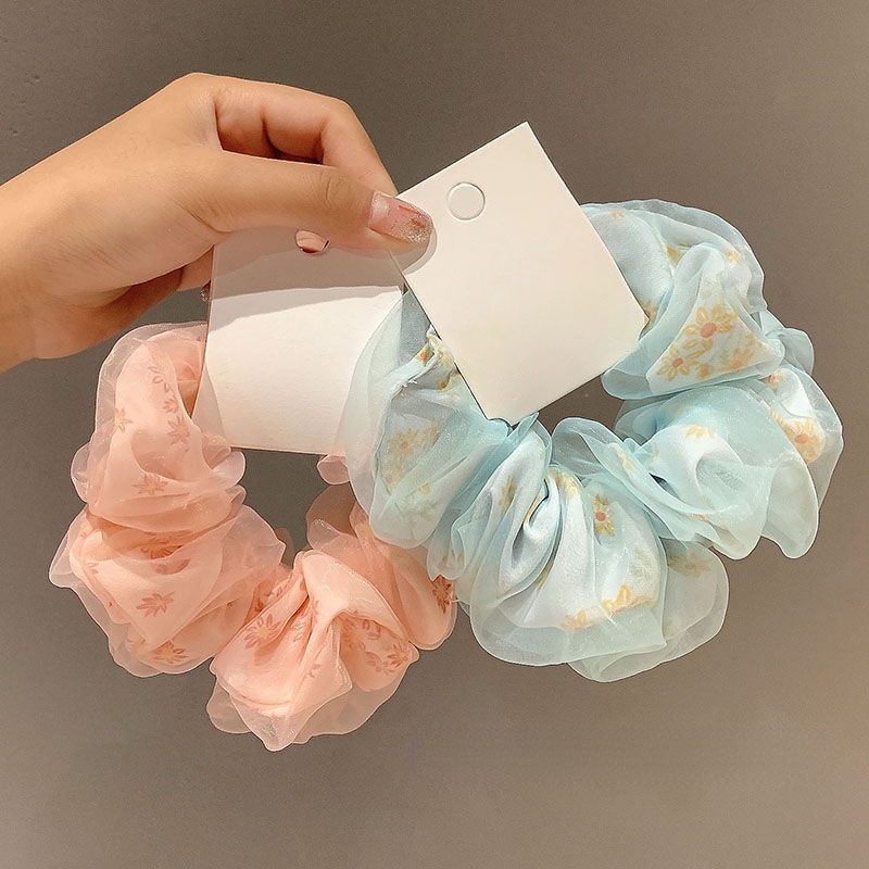 Dây Cột Tóc Co Giãn Phối Lưới Hình Hoa Thời Trang Cho Nữ