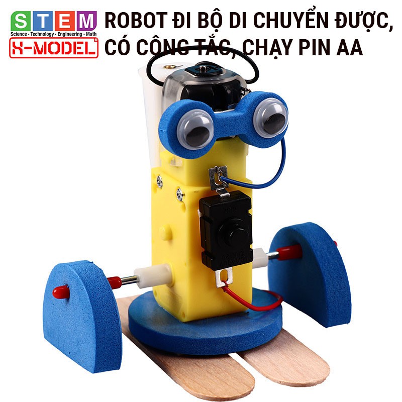 Đồ chơi thông minh, sáng tạo STEM RoBot đi bộ có công tắc X-MODEL ST75 cho bé, Đồ chơi cho bé DIY| Giáo dục STEM, STEAM