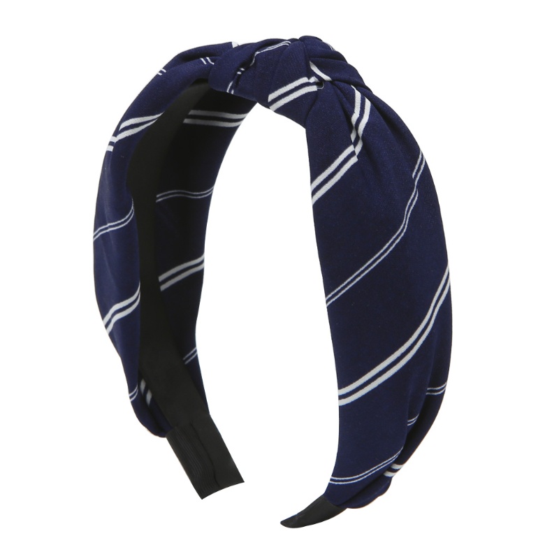 Băng Đô Cài Tóc Bản Rộng Co Giãn Họa Tiết Kẻ Sọc Phong Cách Vintage Cho Nữ Mới