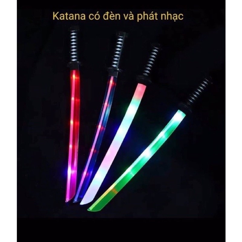 [ Hot] Kiếm nhựa Katana phát sáng có đèn và nhạc tặng kèm pin