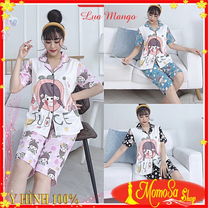 Đồ Bộ Nữ Mặc Nhà Quần Lửng Lụa Mango Cao Cấp Hàng Thiết Kế MOMOSA Shop