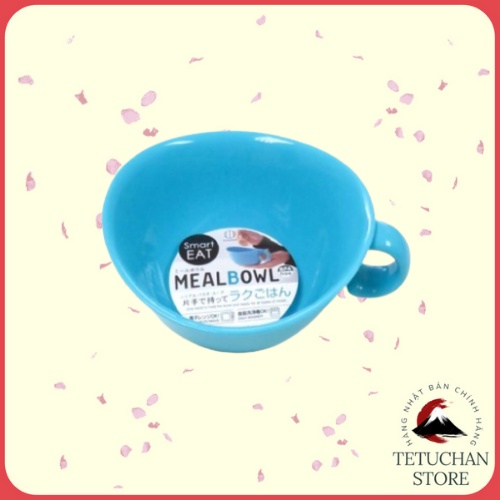 Bát ăn cho bé có quai cầm màu xanh dương Kokubo đựng bôt, đồ ăn dặm đúng khẩu phần của trẻ Nhật Bản - Tetuchan Store
