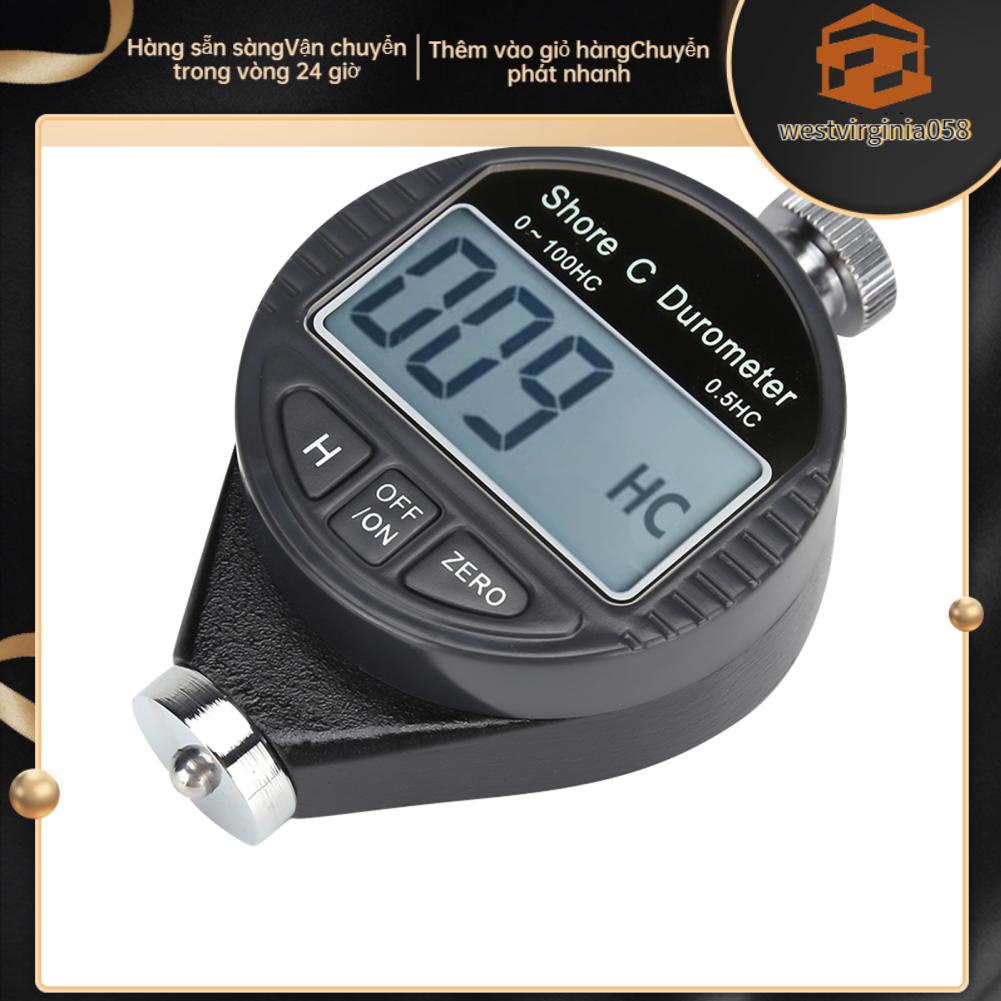 Westvirginia058 Kỹ thuật số 100HD C Durometer Máy đo độ cứng cao su Shore màn hình LCD
