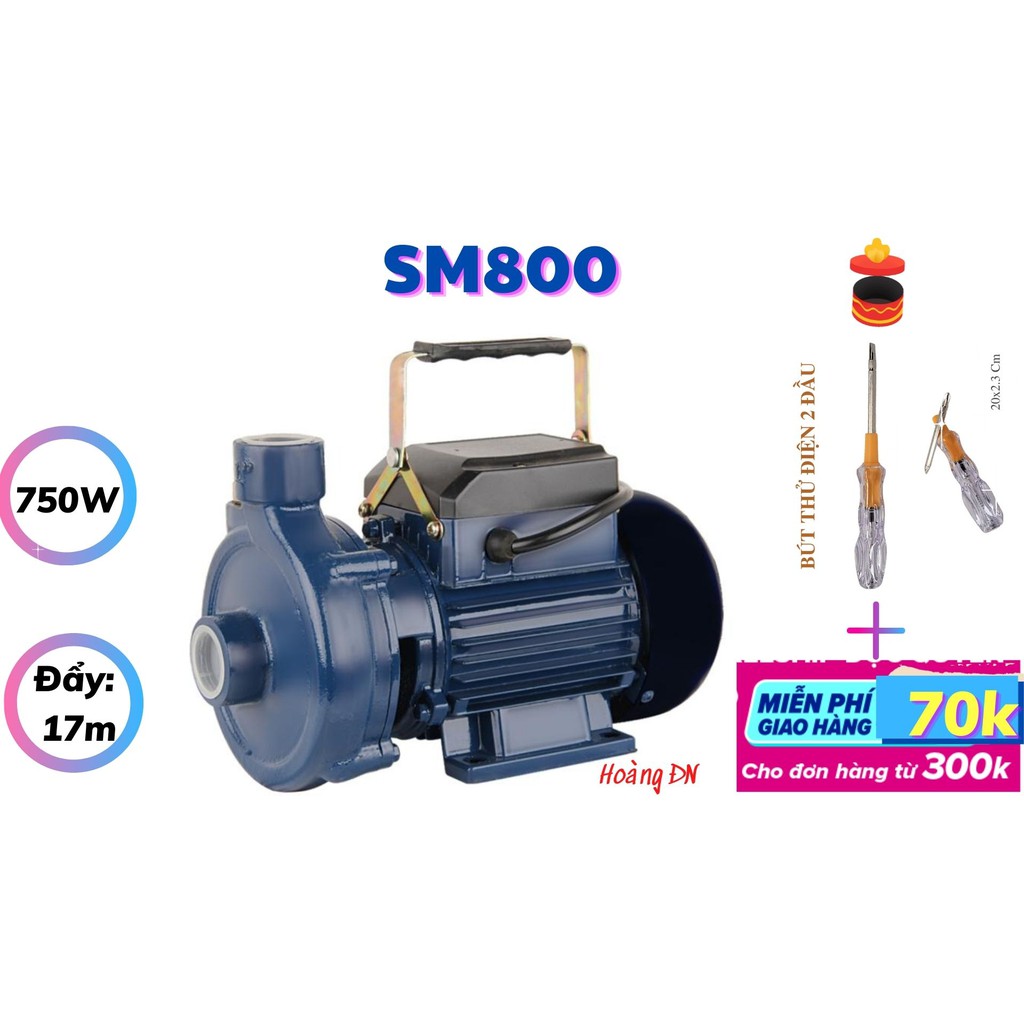 MÁY BƠM NƯỚC LY TÂM NHẬT BẢN (SM 800) CS 750W- 100% DÂY ĐỒNG - CHUYÊN BƠM NƯỚC TƯỚI TIÊU, BƠM GIẾNG KHOAN - ĐẨY CAO 17M