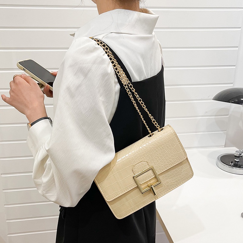 Túi đeo một bên vai IELGY dáng vuông nhỏ phong cách phương Tây thời trang thường ngày cho nữ