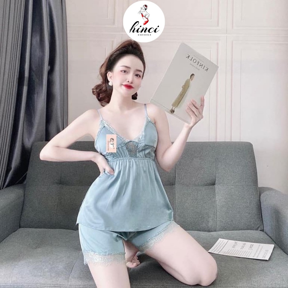 Đồ Ngủ Sexy 2 Dây Viền Ren Cực Sexy, Chất Liệu Satin Lụa Mềm Mịn [DN20]