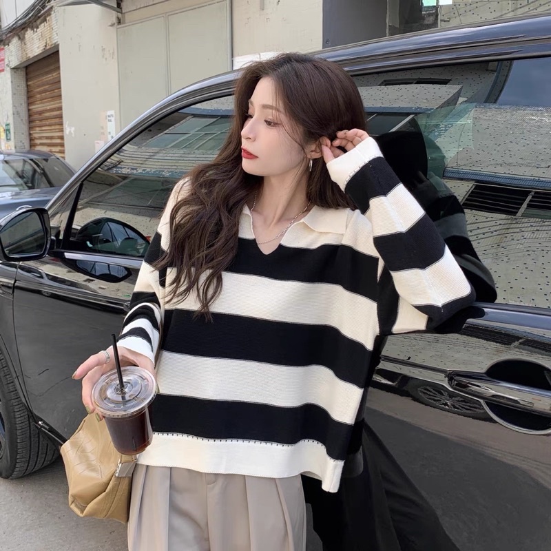 Áo len dệt phối sọc 6sstore