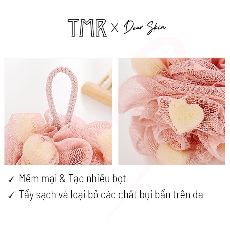 Bông tắm tròn TMR tạo bọt tiện lợi, chất liệu lưới tắm nhập khẩu cao cấp và an toàn cho sức khỏe _ 5 màu