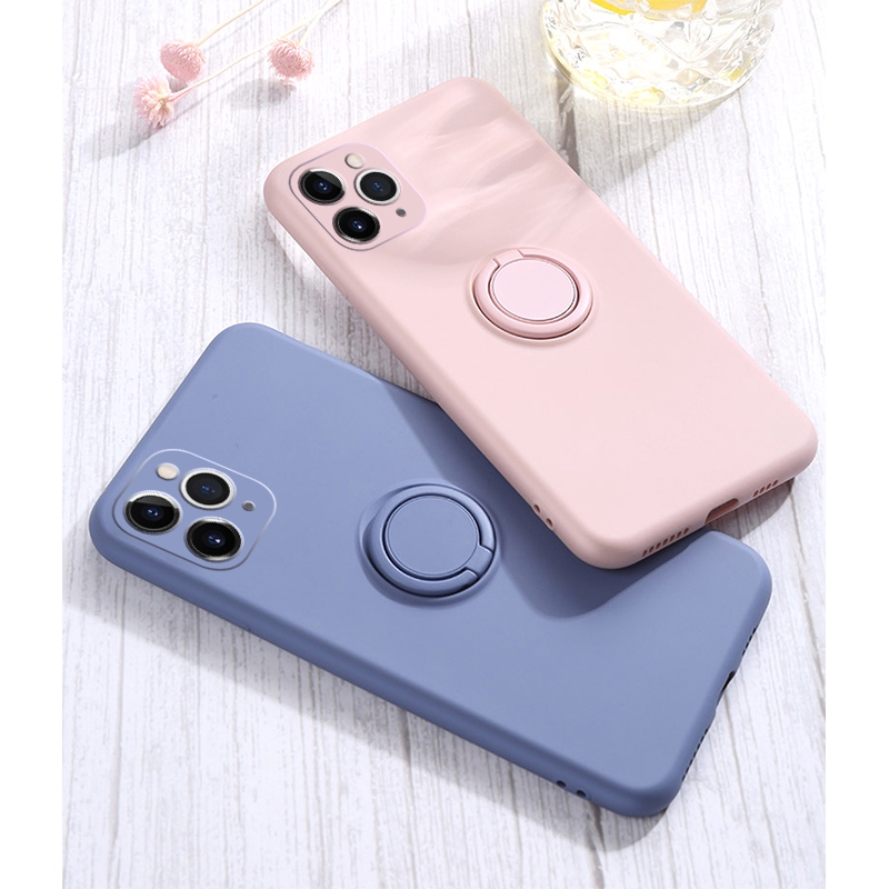 Ốp Điện Thoại Silicone Mềm Mỏng Chống Sốc Có Vòng Nhẫn Cho iPhone 14 13 12 11 Pro MAX X XR XS MAX 8 7 Plus + SE 2020