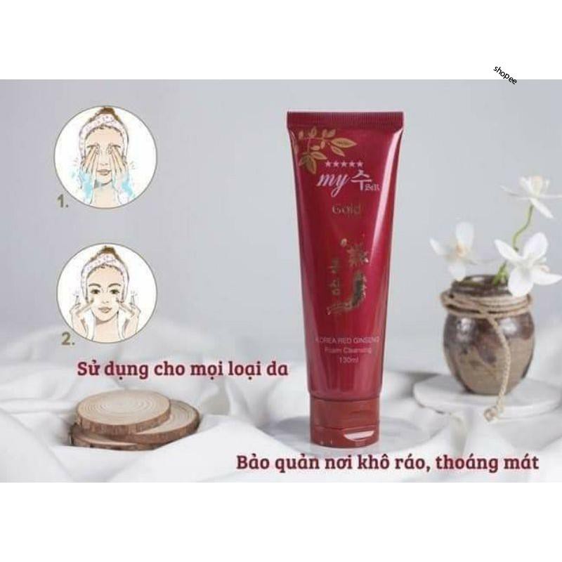 gg1 Sữa Rửa Mặt Sâm Đỏ My Gold Hàn Quốc 130ml