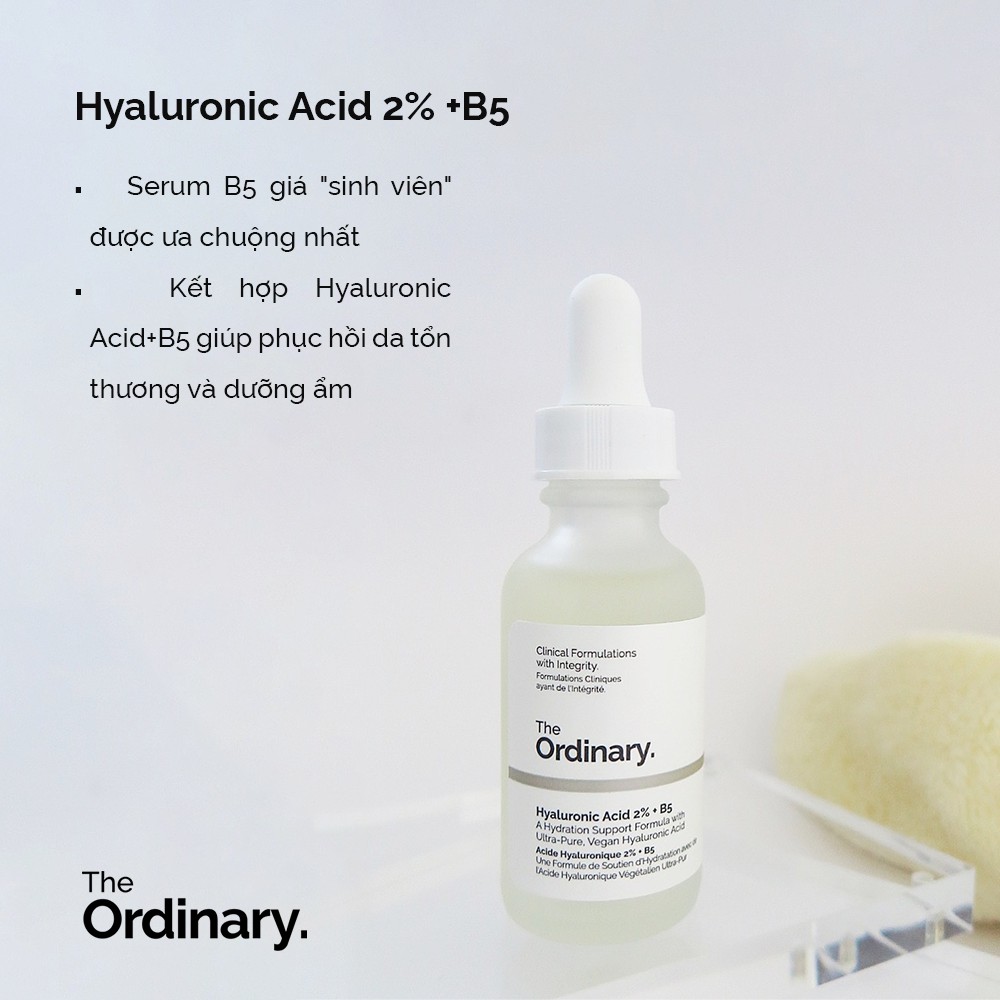 Serum cấp ẩm phục hồi The Ordinary Hyaluronic Axit 2%+B5 (Serum cấp nước)