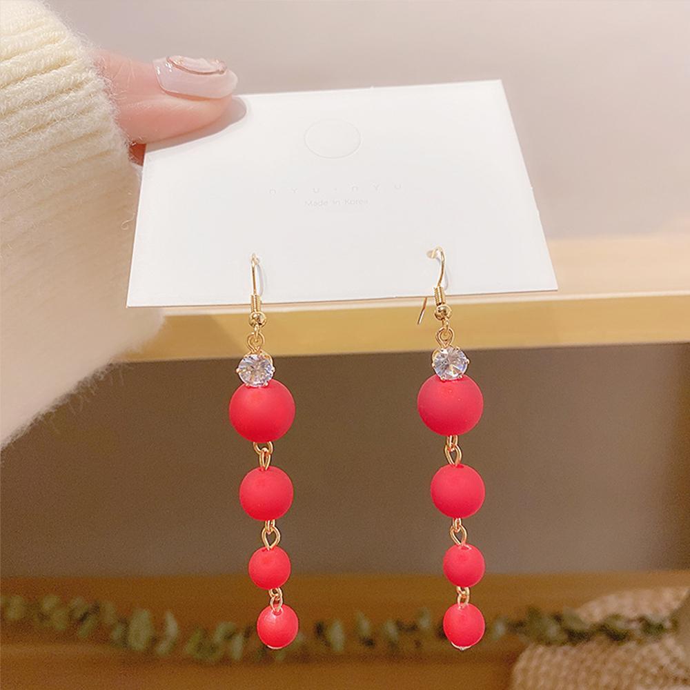 Bông Tai Dáng Dài Phối Tua Rua Thời Trang Dự Tiệc Cưới