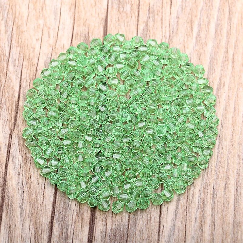 Bộ 200 Hạt Pha Lê Thủy Tinh Dày 2mm Tự Làm Trang Sức