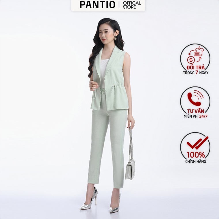 Áo sơ mi nữ không tay bo chun phần eo cổ vest BAS52288 - PANTIO