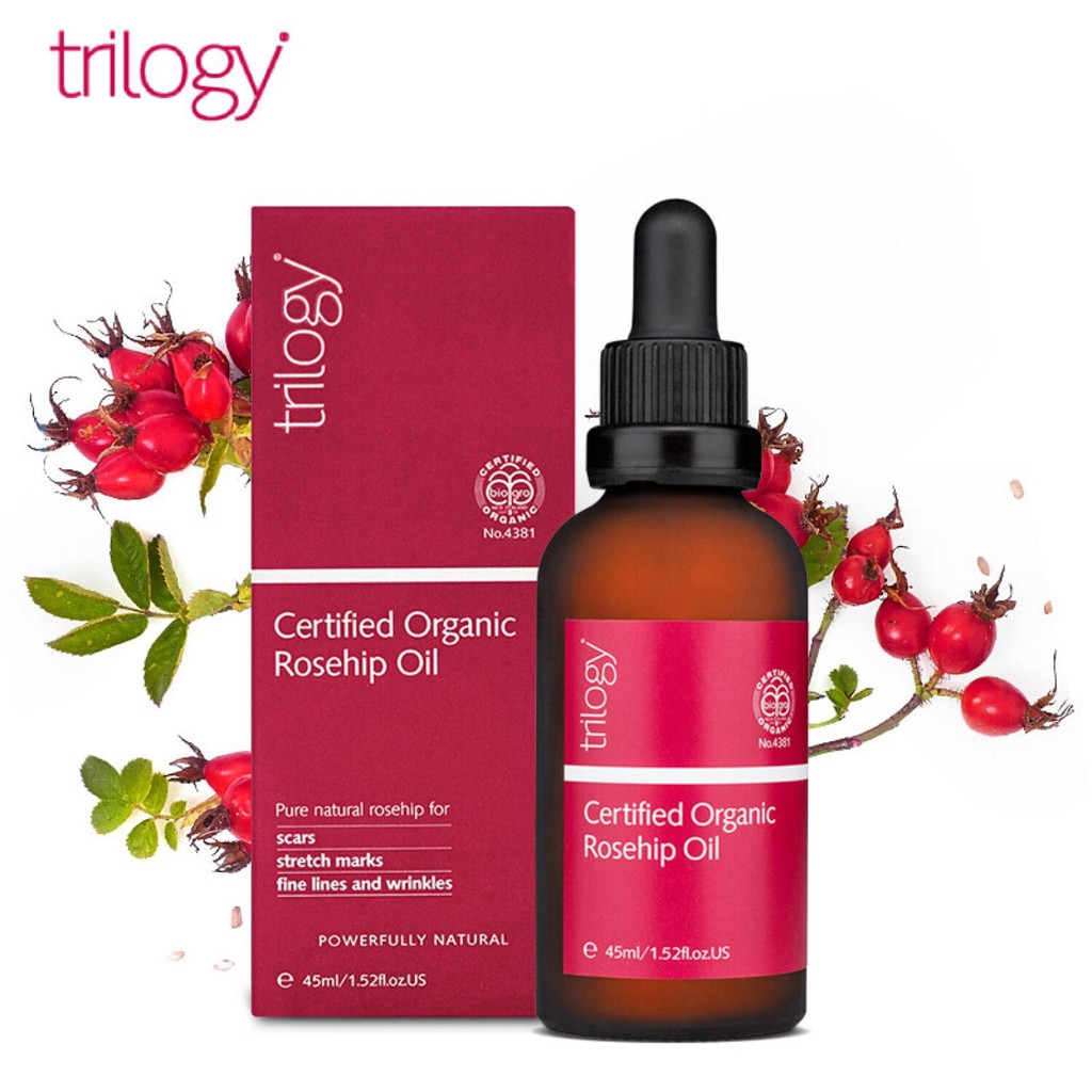 (45ml) Trilogy Certified Organic Rosehip Oil Tinh Dầu Nụ Tầm Xuân